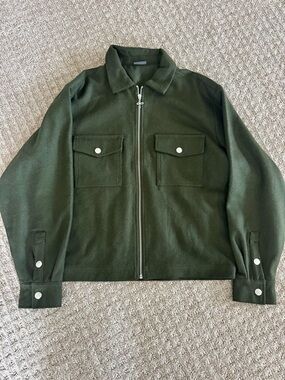 MENS SANTOS STUDIO Trapani Wool Blend Zip-Up Jacket